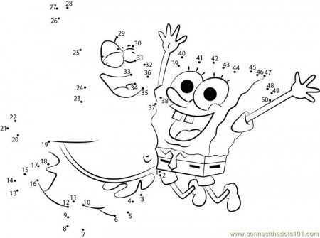 Spongebob Having Fun dot to dot printable worksheet - Connect The Dots | Connect  the dots, Dot to dot puzzles, Dot worksheets