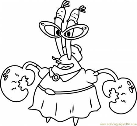 Mrs Betsy Krabs Coloring Page for Kids - Free SpongeBob SquarePants  Printable Coloring Pages Online for Kids - ColoringPages101.com | Coloring  Pages for Kids