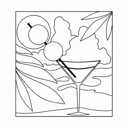 Martini - Drinks coloring pages for Adults online and printable