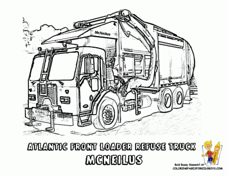 Grimy Garbage Truck Coloring Page | Garbage Trucks | Free ...