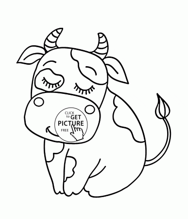 Baby Cow animal coloring page for kids, animal coloring pages ...