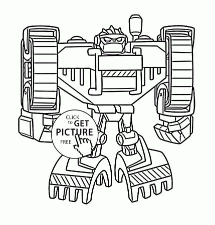 Boulder bot coloring pages for kids, printable free - Rescue bots ...