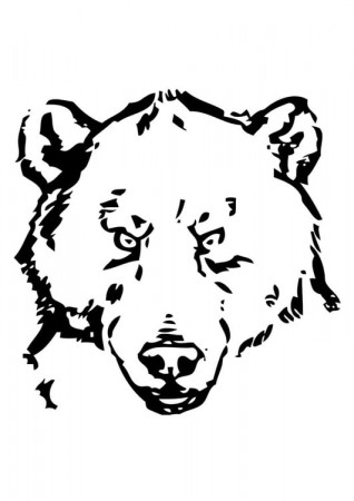 Coloring Page bear's head - free printable coloring pages - Img 19387