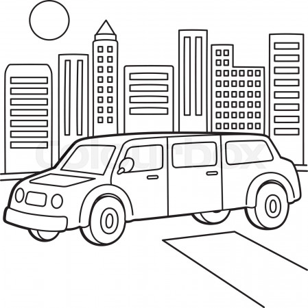 Stretch Limousine Coloring Page | Stock vector | Colourbox