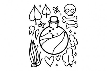 Magic Potion Coloring Page SVG Cut file by Creative Fabrica Crafts ·  Creative Fabrica