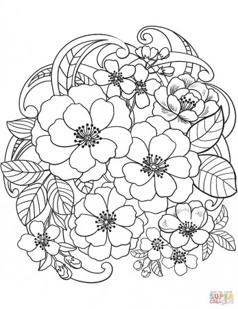 Blooming Flowers | Super Coloring | Flower coloring pages, Printable flower  coloring pages, Online coloring pages