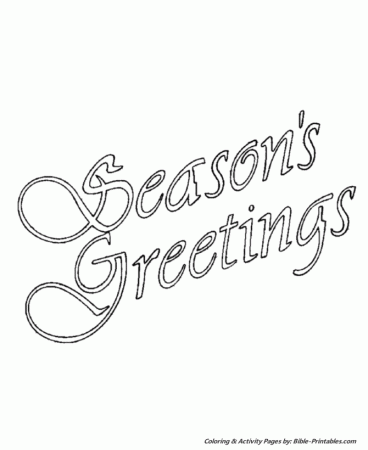 Christmas Scenes Coloring Pages - Seasons Greetings poster