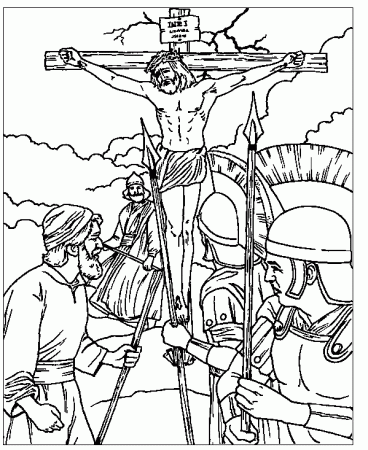 Crucifixion of Jesus #2 Coloring Page | Sermons4Kids