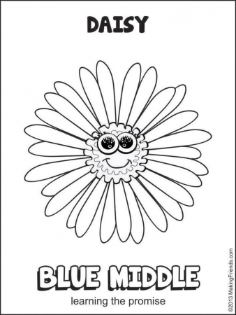 Blue Middle - Daisy Flower - MakingFriends