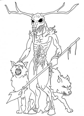 Hircine Skyrim Coloring Page - Free Printable Coloring Pages for Kids