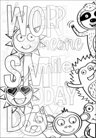 Buy World Smile Day Coloring Pages Printable PDF Coloring Sheets Online in  India - Etsy