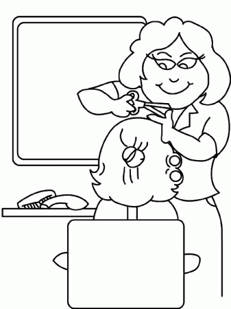 Drawing Hairdresser #91304 (Jobs) – Printable coloring pages