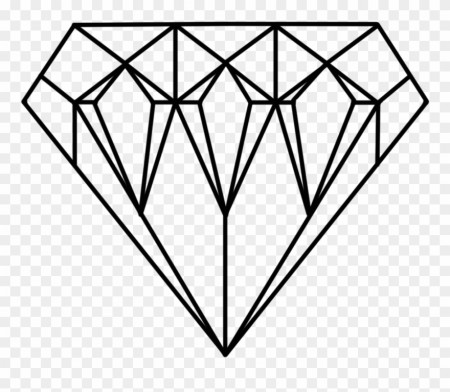 Diamonds Clipart Jewel - Diamond Printable Coloring Page - Png ...