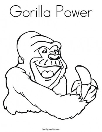 Gorilla Power Coloring Page - Twisty Noodle