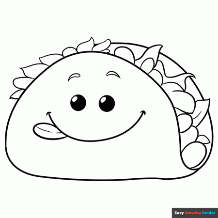 Funny Taco Coloring Page | Easy Drawing Guides