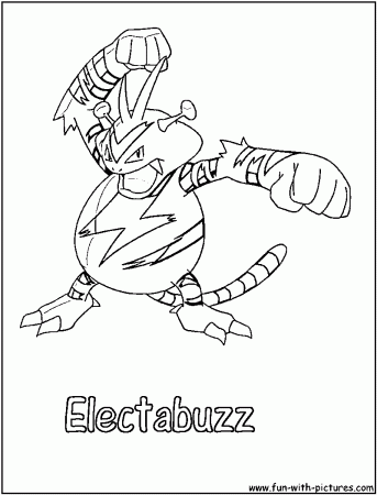 Electabuzz Coloring Page | Pokemon coloring pages, Coloring pages, Free coloring  pages