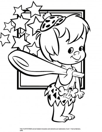 Bam Bam - Flintstones | Cartoon coloring pages, Coloring books, Scary coloring  pages