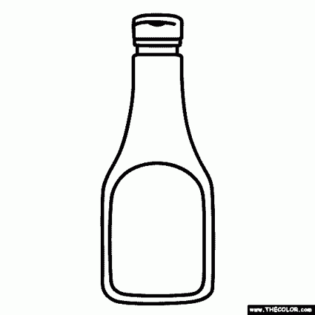 Ketchup Bottle Coloring Page