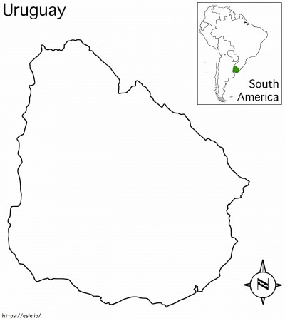 Map Of Uruguay coloring page