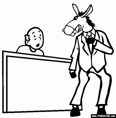 Donkey The Lawyer Online Coloring Page