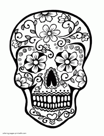 Sugar Skull Coloring Pages || COLORING-PAGES-PRINTABLE.COM