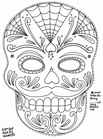 Handy Day Of The Dead Sugar Skull Coloring Page Free Printable ...