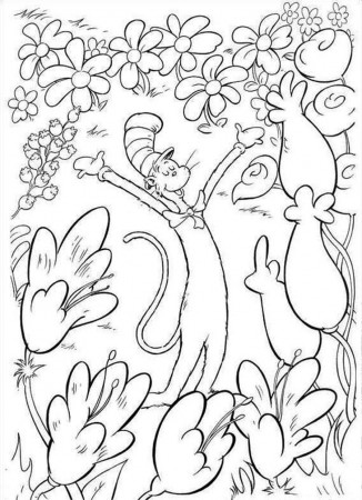 Dr Seuss Cat In The Hat Coloring Pages - Coloring