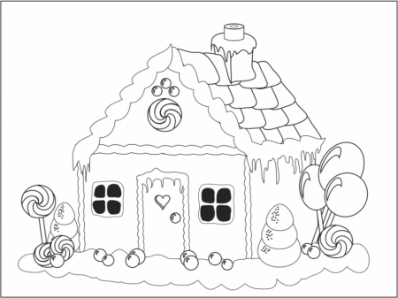 Gingerbread Man House - Coloring Pages for Kids and for Adults