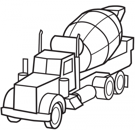 Printable cement-truck-coloring-page - Coloringpagebook.com