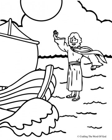 Jesus Walks On Water- Coloring Page « Crafting The Word Of God