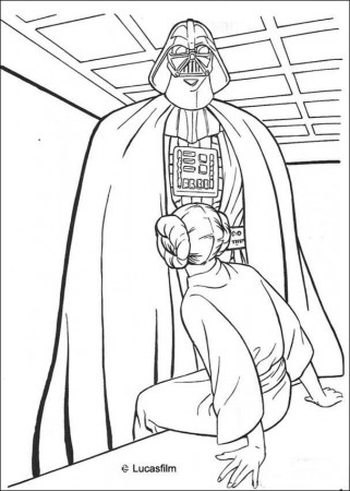 DARTH VADER coloring pages - Darth Vader and princess Leia