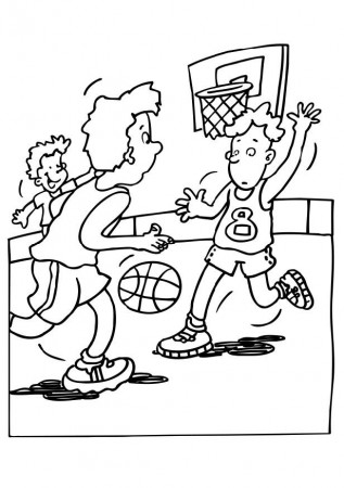 basketball hoop with the ball / Basketball / Kids printables 