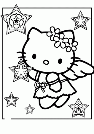 Adorable Hello Kitty Coloring Page