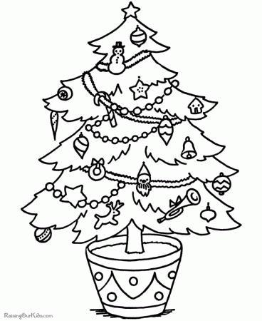 Printable Christmas Tree Coloring Pages - 005