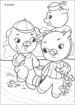 3 little pigs together coloring pages - Hellokids.com