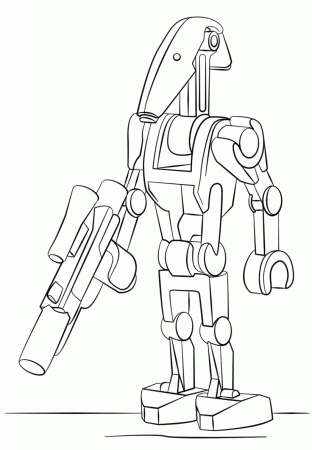 Lego Battle Droid Star Wars Coloring Page - Free Printable Coloring Pages  for Kids