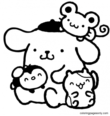 Pompompurin with Scone, Whip and Muffin Coloring Pages - Pompompurin  Coloring Pages - Coloring Pages For Kids And Adults