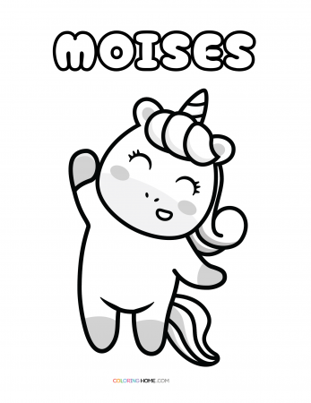 Moises unicorn coloring page