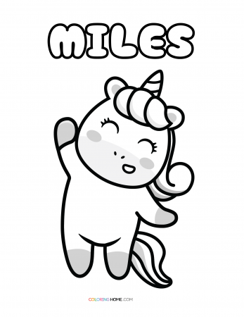Miles unicorn coloring page