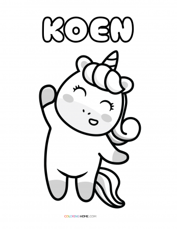 Koen unicorn coloring page