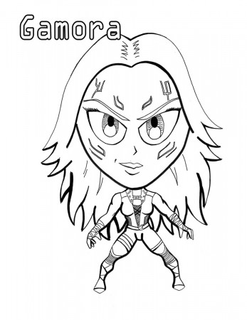 Chibi Gamora Coloring Page - Free Printable Coloring Pages for Kids