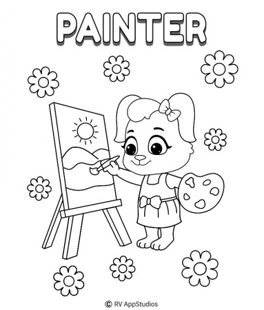Painter | Free Coloring Pages | Printable Painting pages