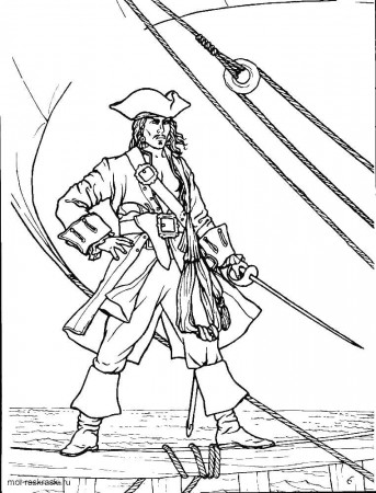 Online coloring pages Coloring page Jack Sparrow the pirates, Coloring pages  for kids.