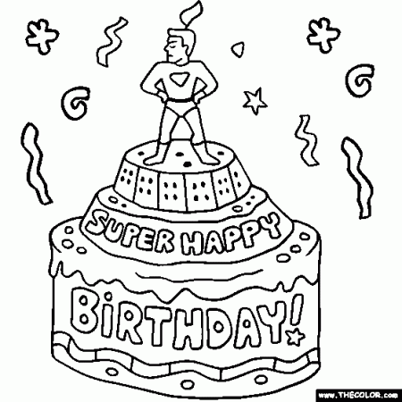 Birthday Online Coloring Pages