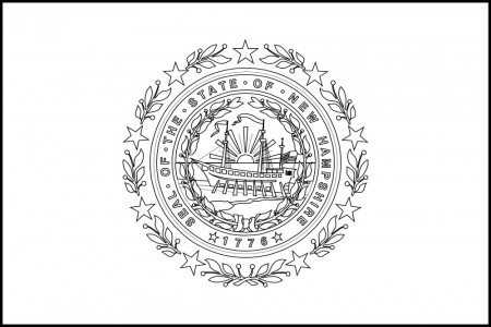 FREE Printable New Hampshire State Flag & color book pages | 8½ x 11