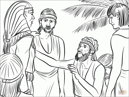 Joseph and Benjamin coloring page | Free Printable Coloring Pages