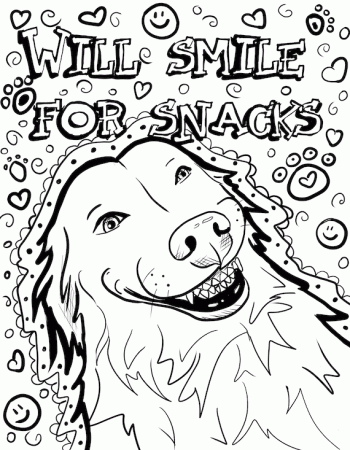 Cool Funny Dog Coloring Page, Adult ...