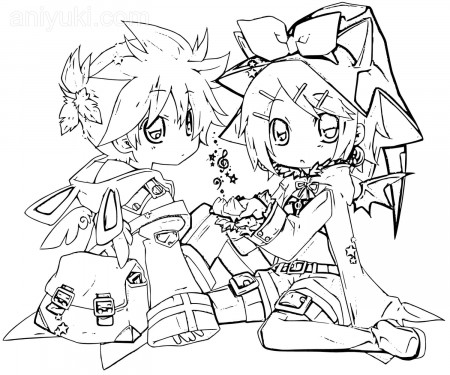 Kagamine Rin and Len coloring pages - AniYuki - Anime Portal