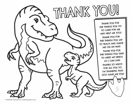 Dinosaur Thank You Craft for Kids – Kids Enjoying Jesus