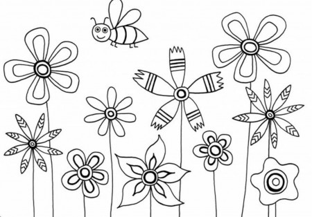 flower coloring page for kindergarten flower coloring pages for ...